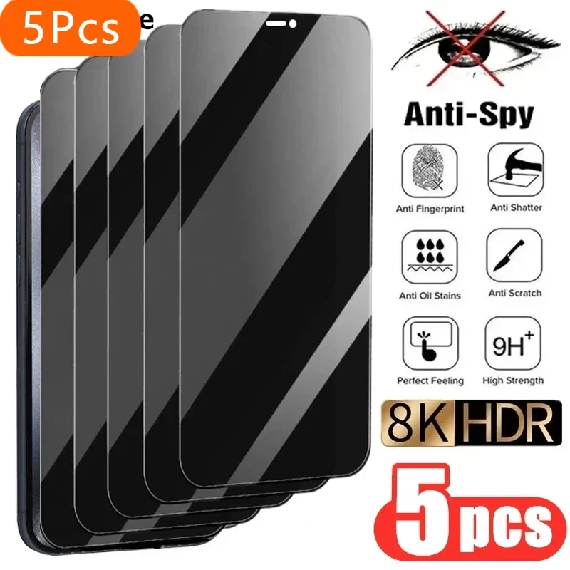 5Pcs Privacy Screen Protector for IPhone 14 11 12 13 15 Pro Max Mini Plus Anti-spy Tempered Glass for IPhone 15
5Pcs Privacy Screen Protector for IPhone 14 11 12 13 15 Pro Max Mini Plus Anti-spy Tempered Glass for IPhone 15