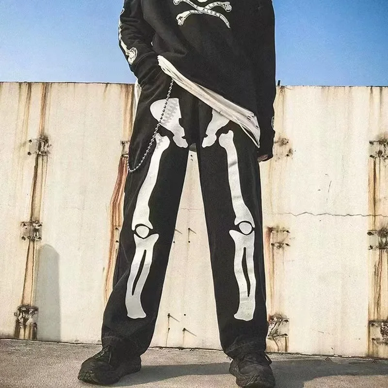 UV Reactive Skeleton Jeans | Streetwear Drop Crotch Pants Men | Graffiti Glow Print Oversized Street Hip Hop Trousers Fashion
UV Reactive Skeleton Jeans | Streetwear Drop Crotch Pants Men | Graffiti Glow Print Oversized Street Hip Hop Trousers Fashion