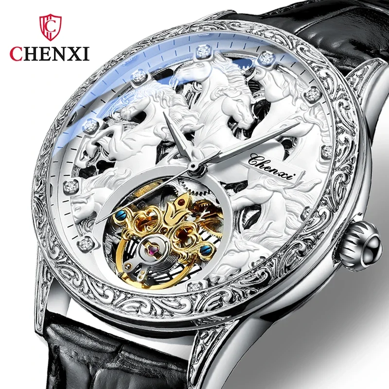 2023 CHENXI Watch Men Fashion Design Horse Watches Leather Strap Automatic Mechanical Watches Men Luxury Tourbillon Wristwatches
2023 CHENXI Watch Men Fashion Design Horse Watches Leather Strap Automatic Mechanical Watches Men Luxury Tourbillon Wristwatches