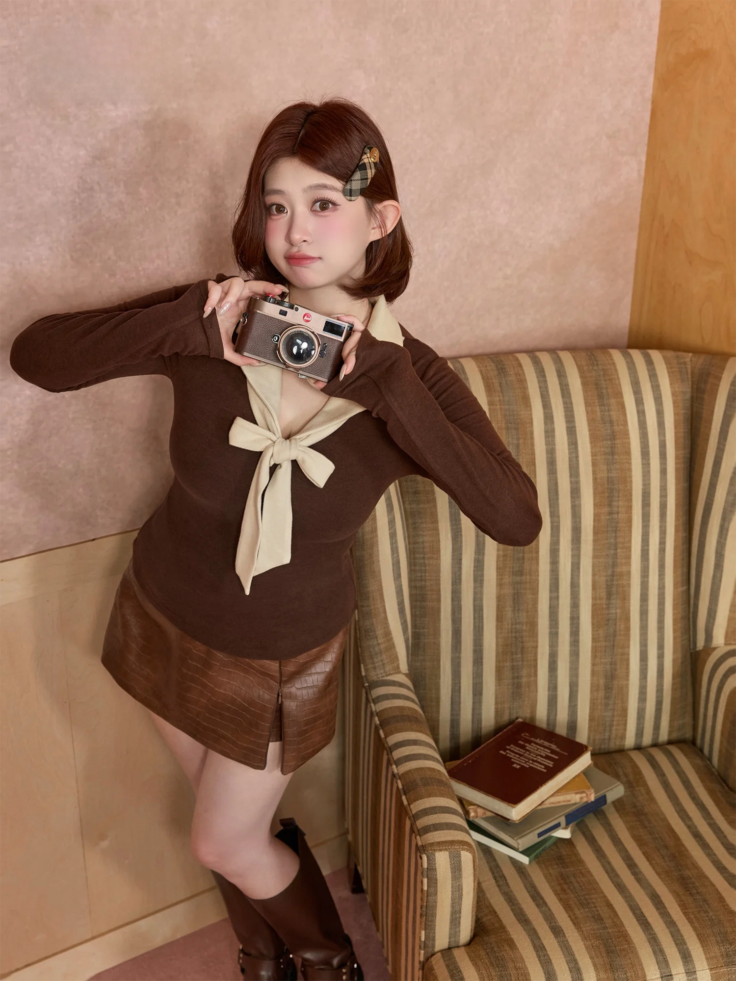 Sli Inner Wear irt Women's Base Layer Top Beautifully Knitted Long Sve Collar Commute Sle Korean Version
Sli Inner Wear irt Women's Base Layer Top Beautifully Knitted Long Sve Collar Commute Sle Korean Version