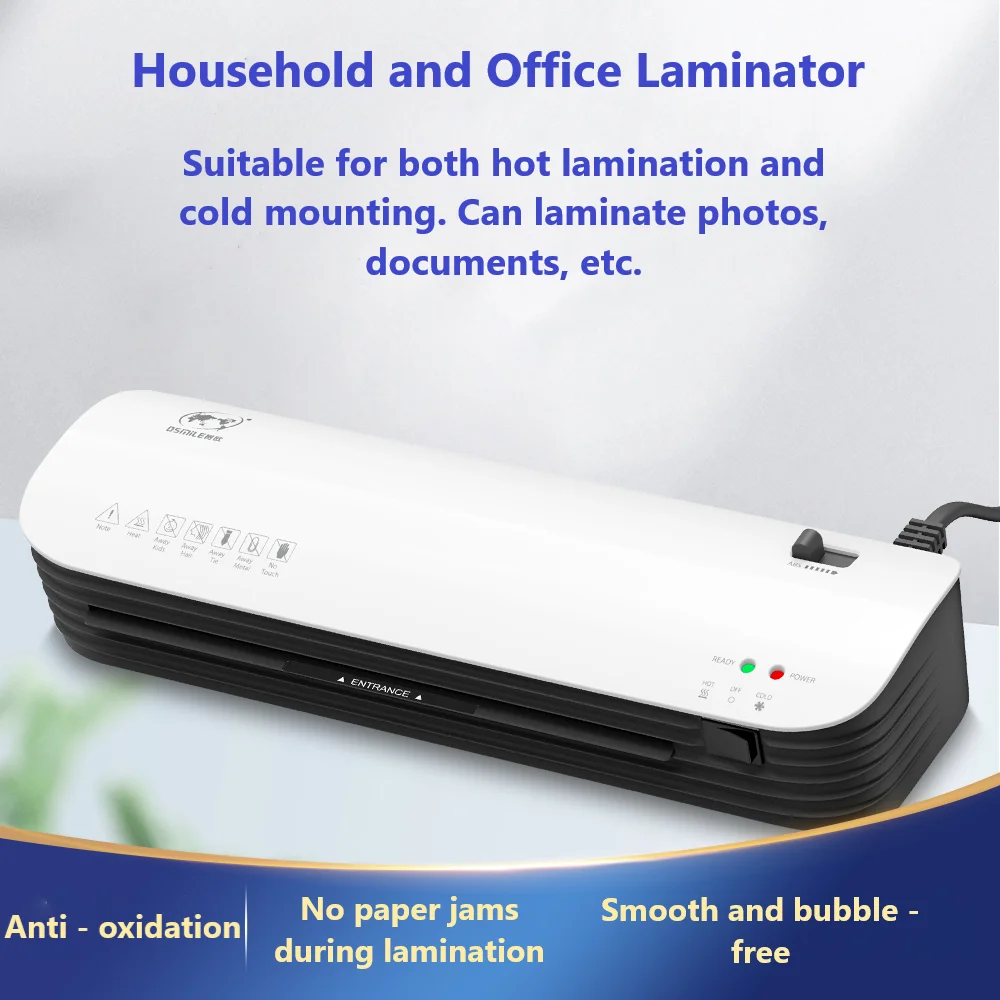 120V/220V High-efficiency laminator, cold and hot double-plastic portable photo laminating machine, A4 size film laminator
120V/220V High-efficiency laminator, cold and hot double-plastic portable photo laminating machine, A4 size film laminator