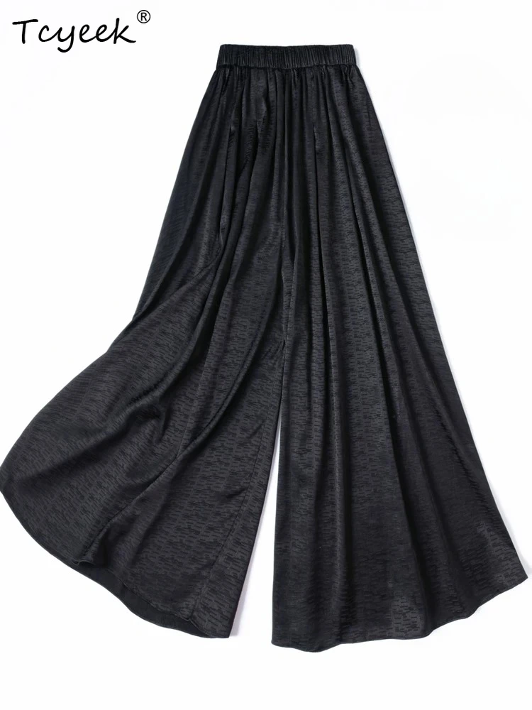 Tcyeek 92% Mulberry Silk Wide Leg Pants for Women Summer Clothes Elastic Waist Casual Pants Woman 20MM Silk Pantalones Mujer
Tcyeek 92% Mulberry Silk Wide Leg Pants for Women Summer Clothes Elastic Waist Casual Pants Woman 20MM Silk Pantalones Mujer
