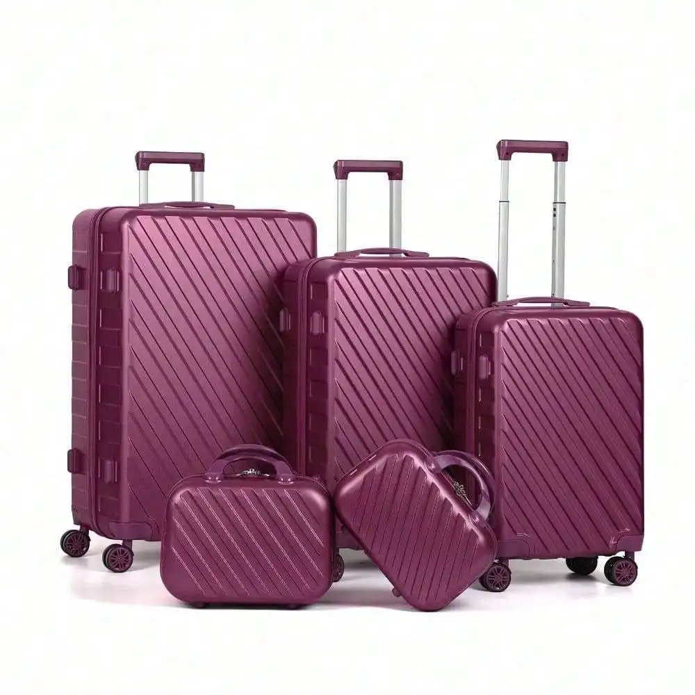 Luggage 5 Piece Set w/TSA Lock Spinner Wheels Carry on Hardshell Travel Suitcase
Luggage 5 Piece Set w/TSA Lock Spinner Wheels Carry on Hardshell Travel Suitcase
