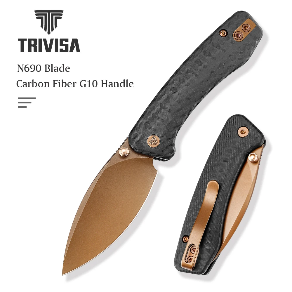 TRIVISA Koala-CG EDC Folding Pocket Knife, 2.56'' N690 Steel Blade, Carbon Fiber G10 Handle
TRIVISA Koala-CG EDC Folding Pocket Knife, 2.56'' N690 Steel Blade, Carbon Fiber G10 Handle