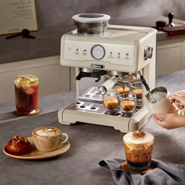 Italian Semi-automatic Coffee Machine Home And Business Dual-purpose Stall Continuous Extraction And Grinding Model