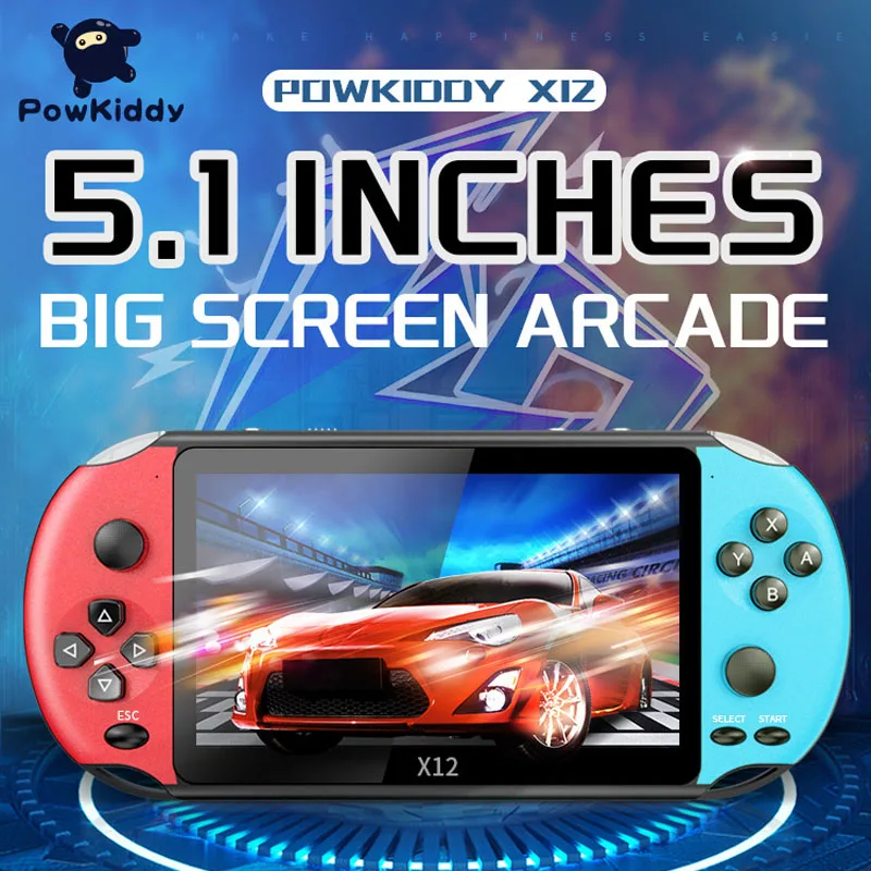 Powkiddy X12P 5.1Inch Screen Video Game Console 8G 32/64/128 Bit Support AV 3000+ Portable TV Handheld Game Console Kids Gifts
Powkiddy X12P 5.1Inch Screen Video Game Console 8G 32/64/128 Bit Support AV 3000+ Portable TV Handheld Game Console Kids Gifts