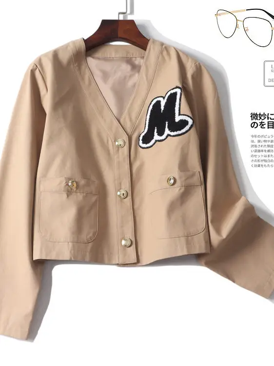 New V-neck single breasted double pocket short Coats jacket PH0T101
New V-neck single breasted double pocket short Coats jacket PH0T101
