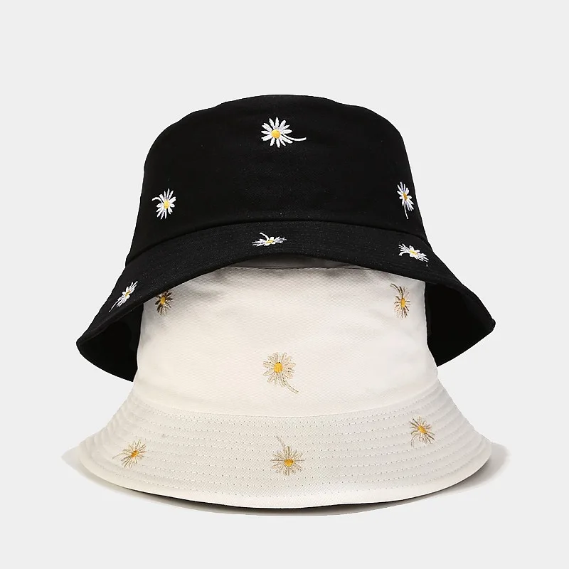 Unisex Daisy Embroidery Bucket Hat Outdoor Sunscreen Fishing Cap Women Men Fashion Cotton Double Wear Fisherman Hats
Unisex Daisy Embroidery Bucket Hat Outdoor Sunscreen Fishing Cap Women Men Fashion Cotton Double Wear Fisherman Hats