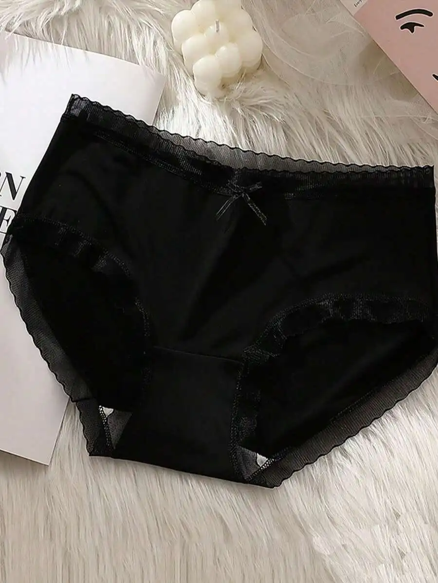 Women Mid Waist Ultra Thin Ice Silk Panties With Bow Decoration
Women Mid Waist Ultra Thin Ice Silk Panties With Bow Decoration