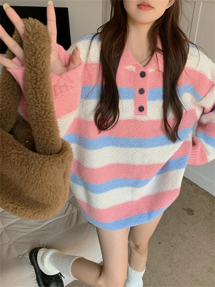 Sweet Simple Knitting Sweater Streetwear Autumn Winter Fashion Soft Midi Knitted Loose Sweater 2023 Korean Women Thick Tops
Sweet Simple Knitting Sweater Streetwear Autumn Winter Fashion Soft Midi Knitted Loose Sweater 2023 Korean Women Thick Tops
