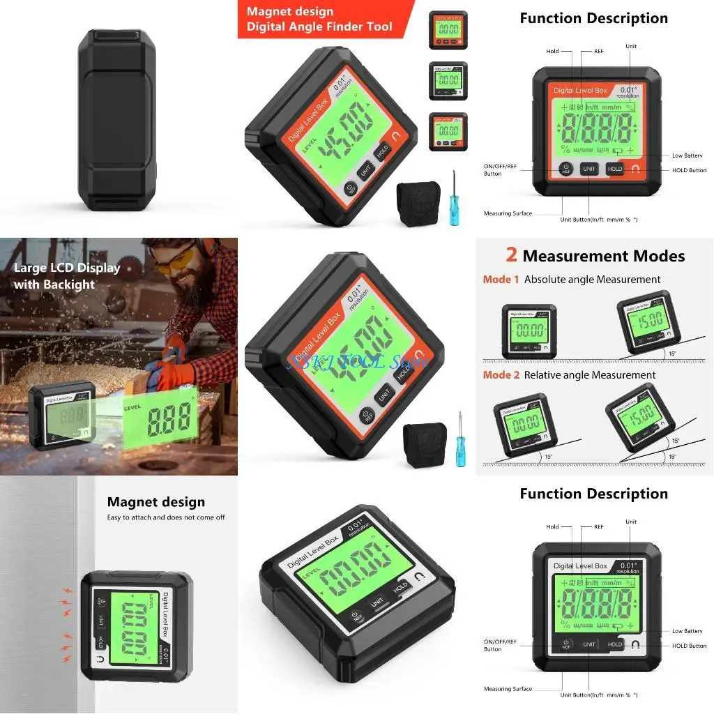 L8RC Digital Level & Angles Finder / Inclinometer / Bevel Gauges with Back light Multipurpose Measurement Tool
L8RC Digital Level & Angles Finder / Inclinometer / Bevel Gauges with Back light Multipurpose Measurement Tool