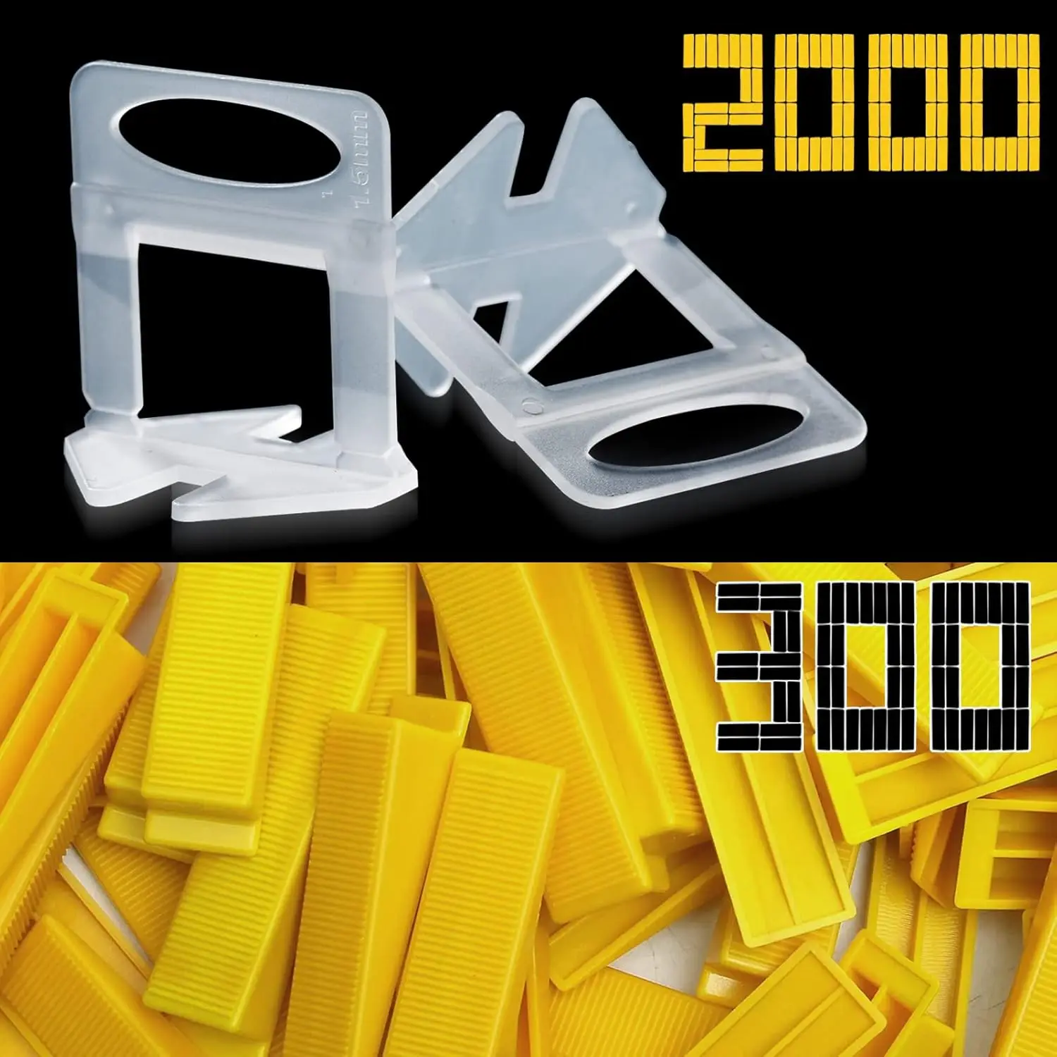 2000 шт. зажимов-фиксаторов для плитки 1/16 дюйма и 300 шт. многоразовых клиньев для профессиональной укладки керамической плитки и камня
2000 шт. зажимов-фиксаторов для плитки 1/16 дюйма и 300 шт. многоразовых клиньев для профессиональной укладки керамической плитки и камня