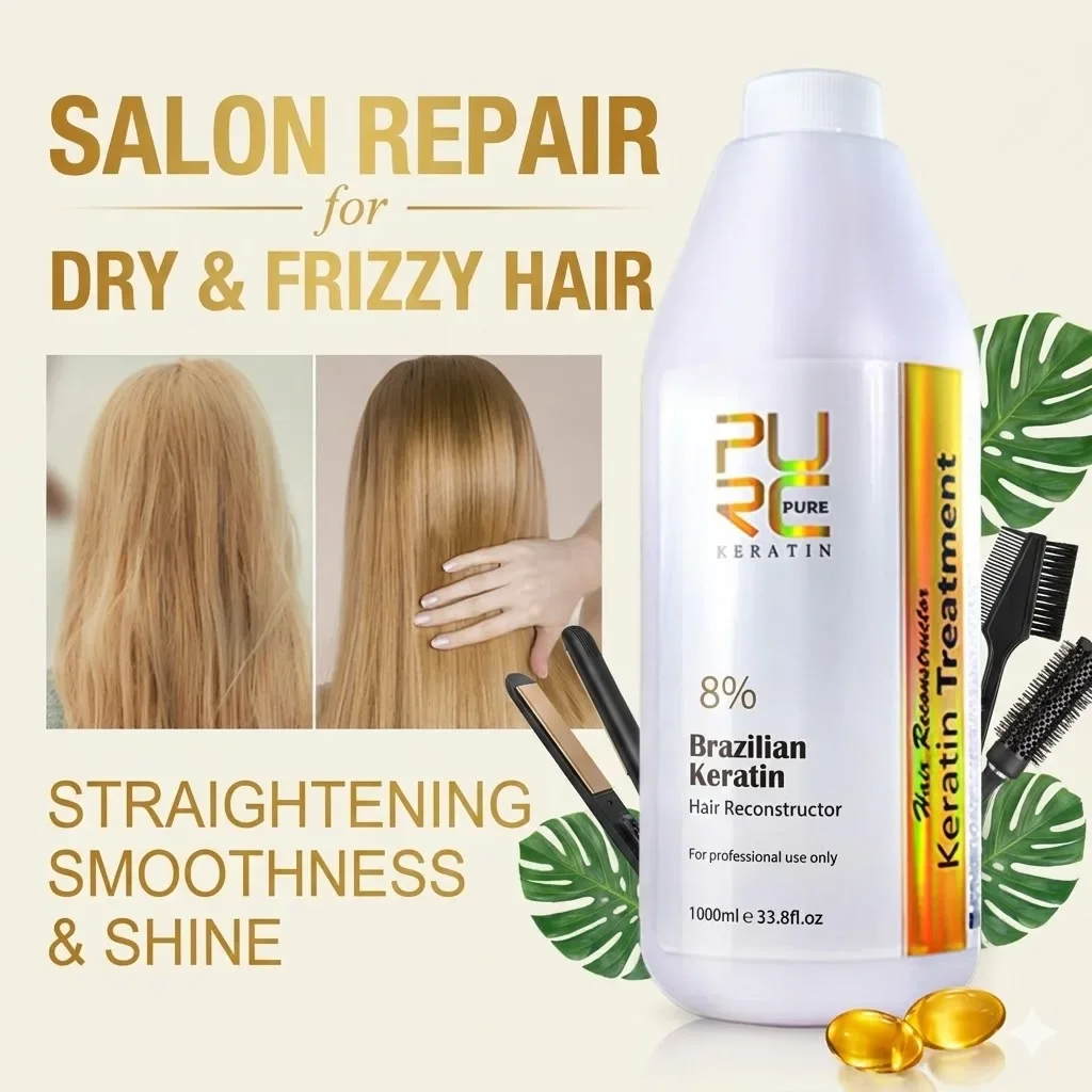 PURC 12% Brazilian Keratin Hair Treatment 1000ml | Hair Straightening Cream | Repair Dry Frizzy Hair & Nourish Split Ends | Smoo
PURC 12% Brazilian Keratin Hair Treatment 1000ml | Hair Straightening Cream | Repair Dry Frizzy Hair & Nourish Split Ends | Smoo