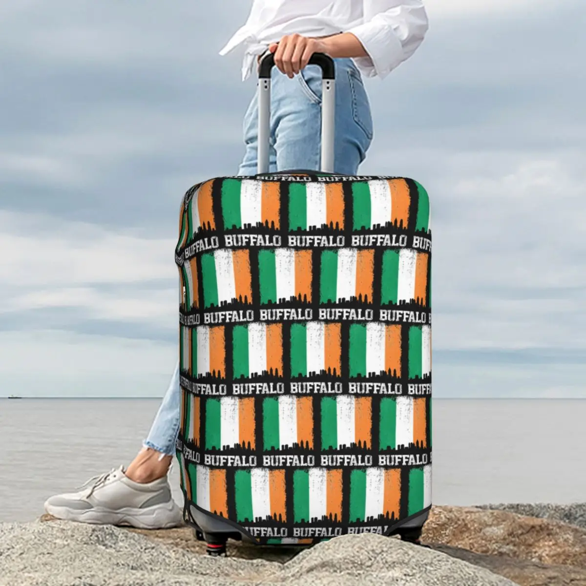 Vintage Buffalo Irish Flag Skyline Pride Suitcase Cover Protection Elastic Travel Luggage Protector Covers for 18-32 Inch
Vintage Buffalo Irish Flag Skyline Pride Suitcase Cover Protection Elastic Travel Luggage Protector Covers for 18-32 Inch