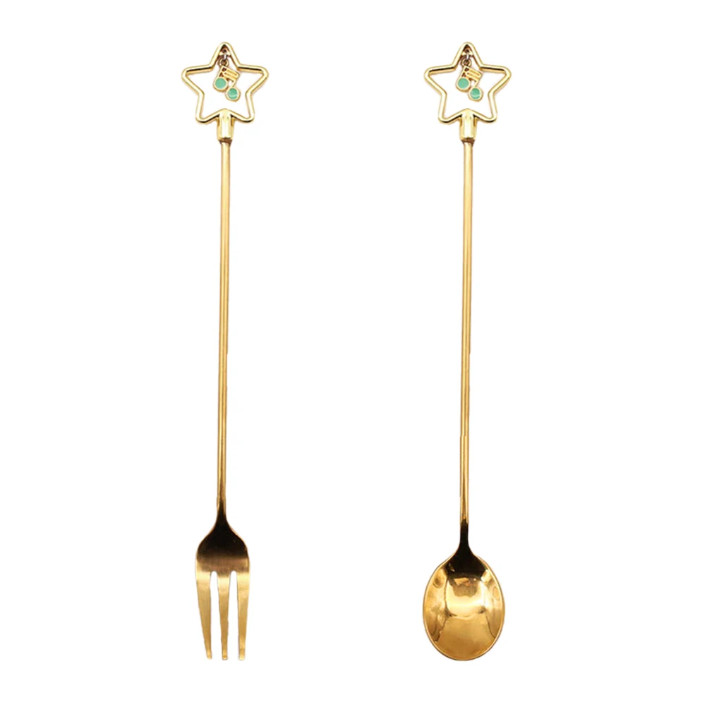 2Pcs Five pointed Star Fork Spoon Set Stainless Steel Dessert Spoon Fork Wear resistant Anti rust Safe Decorative Kitchen
2Pcs Five pointed Star Fork Spoon Set Stainless Steel Dessert Spoon Fork Wear resistant Anti rust Safe Decorative Kitchen