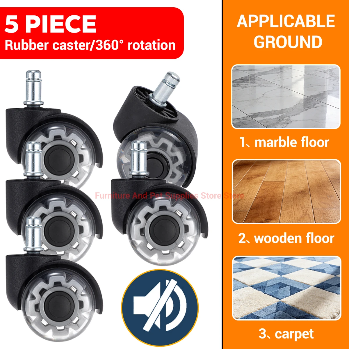 5PCS Universal Mute Wheel Office Chair Caster Swivel Rubber Soft Safe Rollers Furniture Hardware Chair Wheels for Desk Office
5PCS Universal Mute Wheel Office Chair Caster Swivel Rubber Soft Safe Rollers Furniture Hardware Chair Wheels for Desk Office