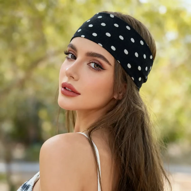 Retro Polka Dot Stretch Headband Women Y2k Elastic Headband Boho Style Hair Styling Tools Wide Hairband Sports Hair Accessories
Retro Polka Dot Stretch Headband Women Y2k Elastic Headband Boho Style Hair Styling Tools Wide Hairband Sports Hair Accessories