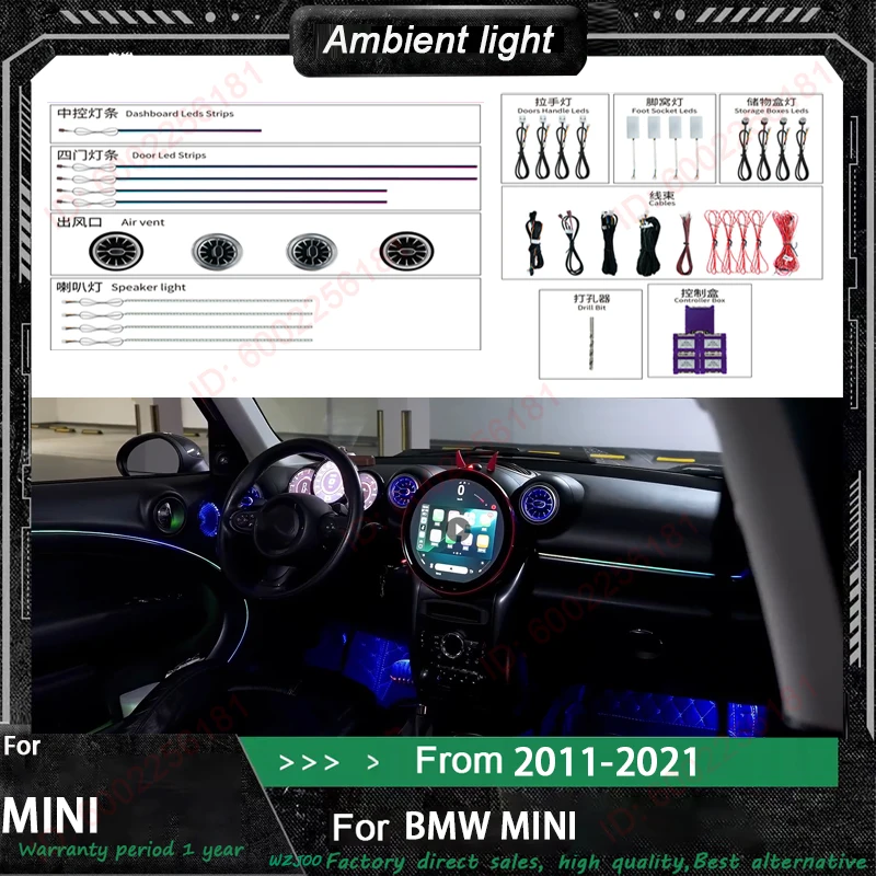 For BMW MINI COUNTRYMAN 2011-2021 LED Ambient Light Atmosphere Lamp Car interior lighting upgrade Auto parts midrange horn cover
For BMW MINI COUNTRYMAN 2011-2021 LED Ambient Light Atmosphere Lamp Car interior lighting upgrade Auto parts midrange horn cover