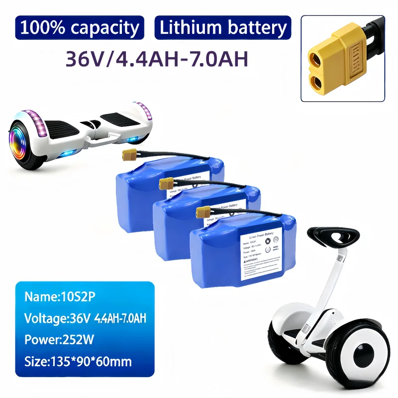 10S2P Original 36V 4.4Ah-7.0Ah Rechargeable Lithium Battery 18650 Electric Self Balancing Scooter Hoverboard Batteries
10S2P Original 36V 4.4Ah-7.0Ah Rechargeable Lithium Battery 18650 Electric Self Balancing Scooter Hoverboard Batteries