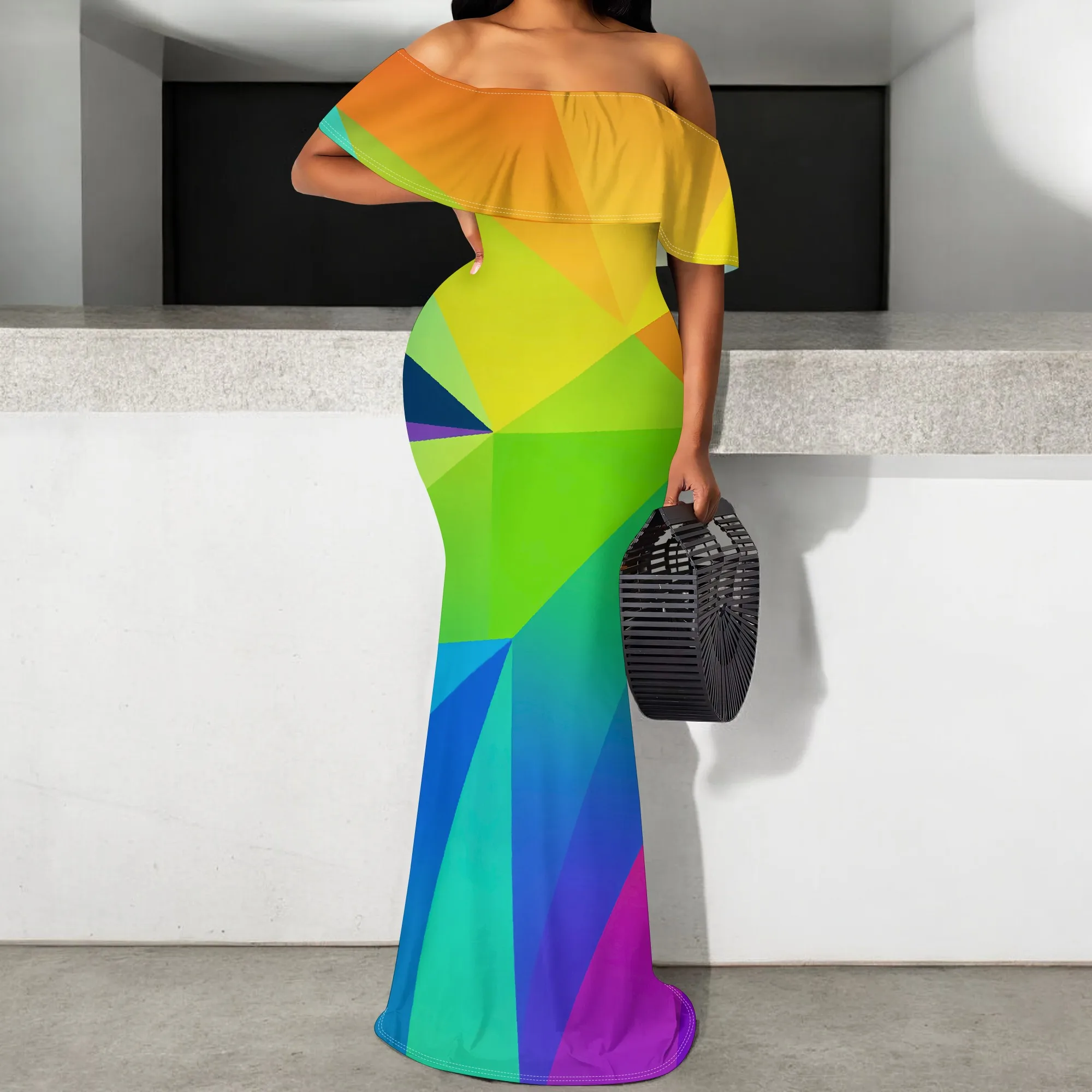 Women's Off-Shoulder Maxi Dress 2025 New Arrival Colorful Geometric Print Summer Dress S-3XL Beach & Vacation Wear
Women's Off-Shoulder Maxi Dress 2025 New Arrival Colorful Geometric Print Summer Dress S-3XL Beach & Vacation Wear