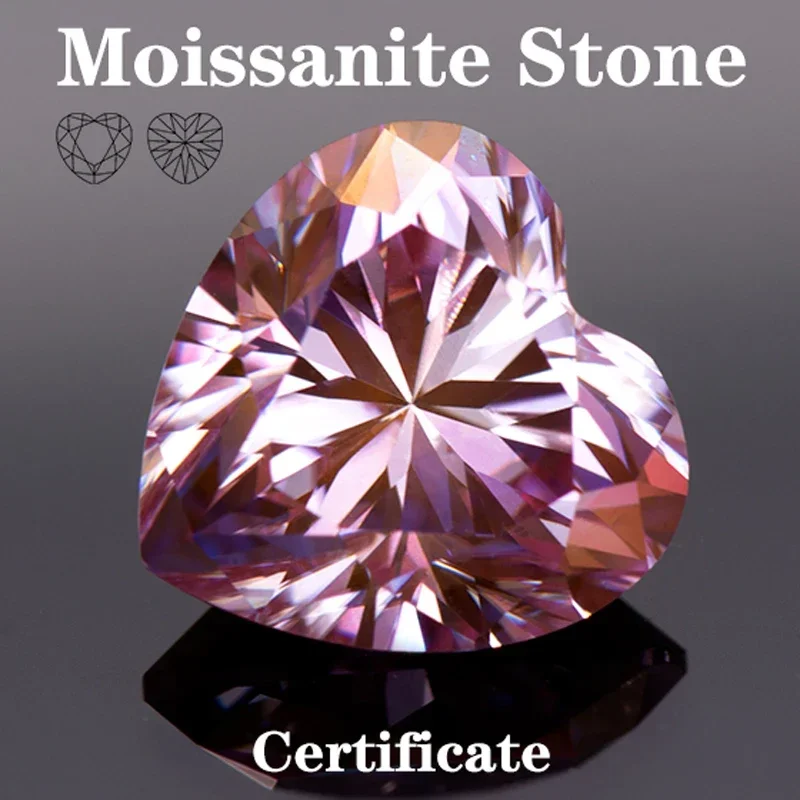 Moissanite Stone Sakura Pink Color Heart Shape VVS1 with GRA Certificate Pass Diamond Tester Charms Top Jewelry Making Materials
Moissanite Stone Sakura Pink Color Heart Shape VVS1 with GRA Certificate Pass Diamond Tester Charms Top Jewelry Making Materials