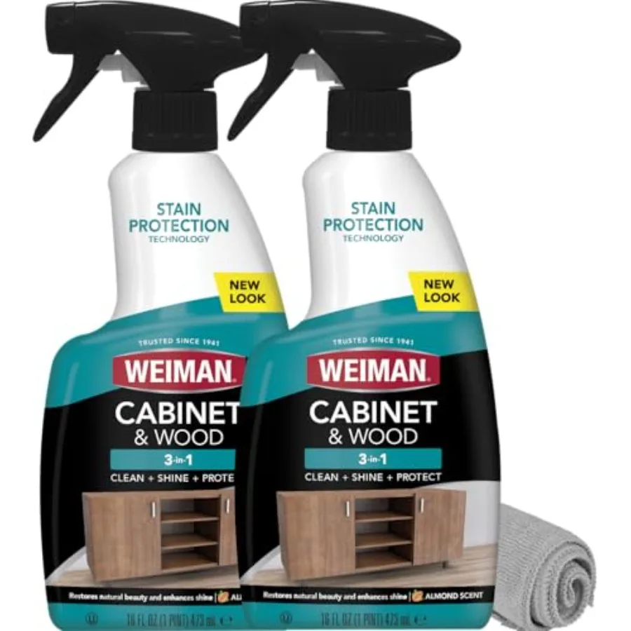 Weiman Cabinet and Wood Cleaner, Shine, Clean and Protect Spray - For Wood Cabinets, Furniture, Tables, Baseboards, Trim and mo
Weiman Cabinet and Wood Cleaner, Shine, Clean and Protect Spray - For Wood Cabinets, Furniture, Tables, Baseboards, Trim and mo