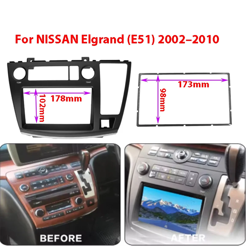 Car Radio Frame for Nissan Elgrand E51 2002-2010 Stereo DVD Dash Kit Trim Fascia Panel
Car Radio Frame for Nissan Elgrand E51 2002-2010 Stereo DVD Dash Kit Trim Fascia Panel