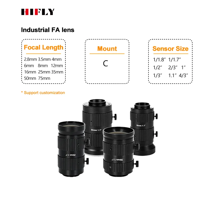 HIFLY 20MP 1.1" Industry 35mm Cctv C Mount FA Machine Vision Camera Lens
HIFLY 20MP 1.1" Industry 35mm Cctv C Mount FA Machine Vision Camera Lens