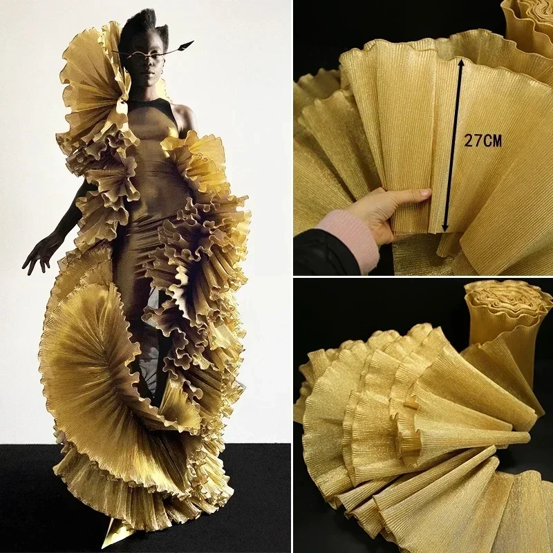 Metallic Luster Beaded Lace Ruffles Stiff Wave Fabric for Stage Dress Performance Clothing Decorative DIY Fashion Design Fabric
Metallic Luster Beaded Lace Ruffles Stiff Wave Fabric for Stage Dress Performance Clothing Decorative DIY Fashion Design Fabric