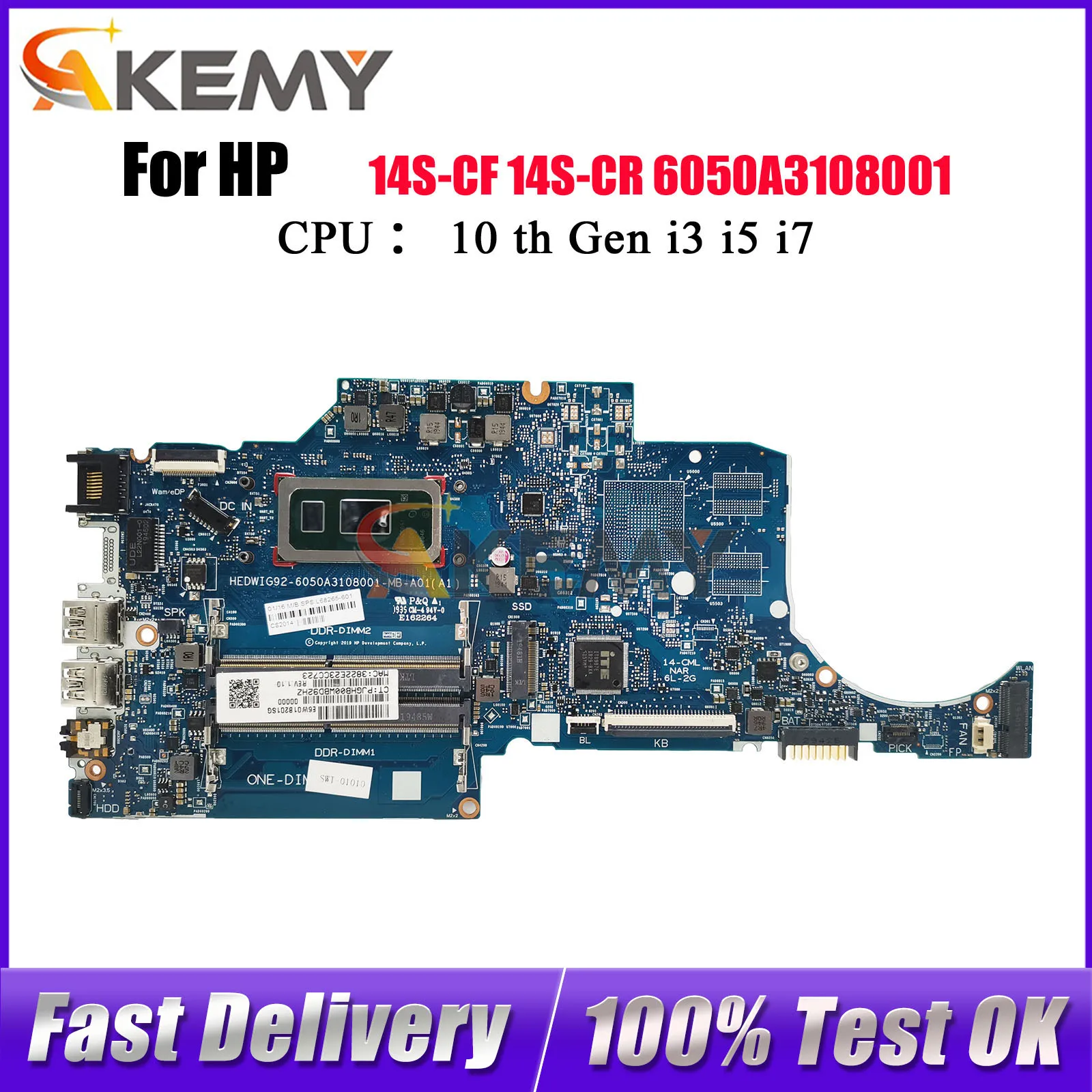 6050A3108001 для ноутбука HP 14-CK 14-CF 240 G7, материнская плата с i5 i7 10-й процессором DDR4 L68262-001 L68261-601, 100% полностью протестировано
6050A3108001 для ноутбука HP 14-CK 14-CF 240 G7, материнская плата с i5 i7 10-й процессором DDR4 L68262-001 L68261-601, 100% полностью протестировано