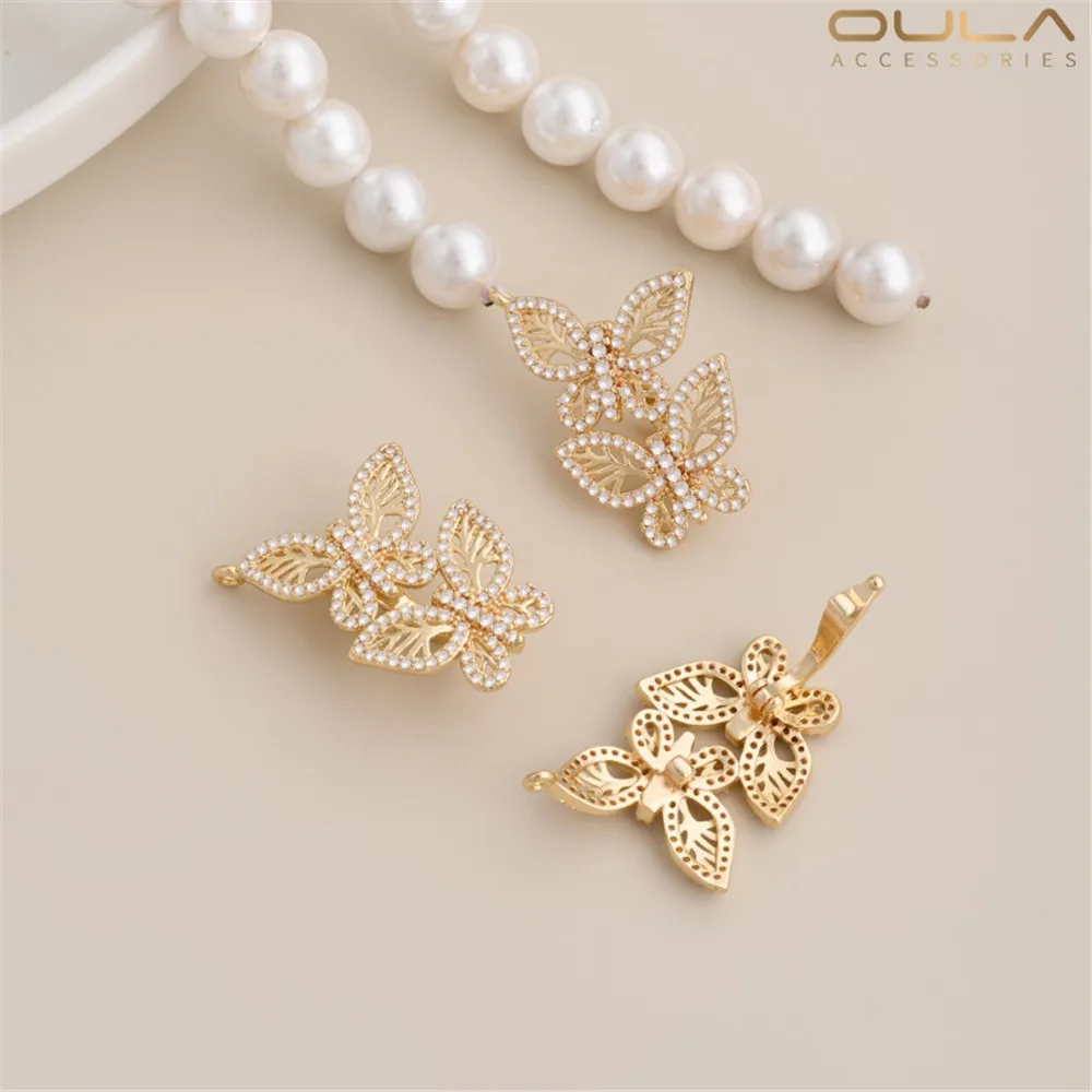 1pcs 14K Gold-plated Zircon Double Butterfly Clasp Diy Jewelry Clasp Pearl Necklace Clasp Sweater Chain Pendant Clasp Accessory
1pcs 14K Gold-plated Zircon Double Butterfly Clasp Diy Jewelry Clasp Pearl Necklace Clasp Sweater Chain Pendant Clasp Accessory