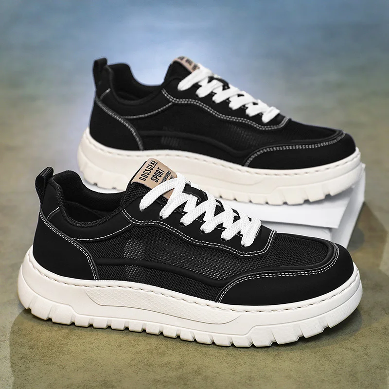Men's Summer Breathable Thin Mesh Casual Black Sports Shoes British Trend Thick Bottom Small Audience Fashionable Shoes
Men's Summer Breathable Thin Mesh Casual Black Sports Shoes British Trend Thick Bottom Small Audience Fashionable Shoes