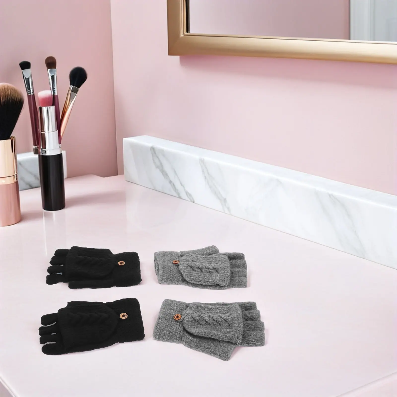 2Pairs Flip Cover Convertible Winter Gloves Fingerless Knitted Thermal Touchscreen Gloves Windproof Warm Mitts for Outdoor
2Pairs Flip Cover Convertible Winter Gloves Fingerless Knitted Thermal Touchscreen Gloves Windproof Warm Mitts for Outdoor