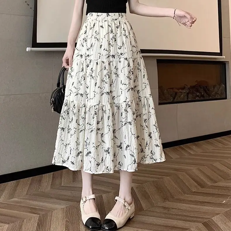 Summer Lady Printed Chiffon Midi Skirts Girl Classic Slimming Fit Thin Dress Female Korean Leisure High Waist A-line Skirts S714
Summer Lady Printed Chiffon Midi Skirts Girl Classic Slimming Fit Thin Dress Female Korean Leisure High Waist A-line Skirts S714