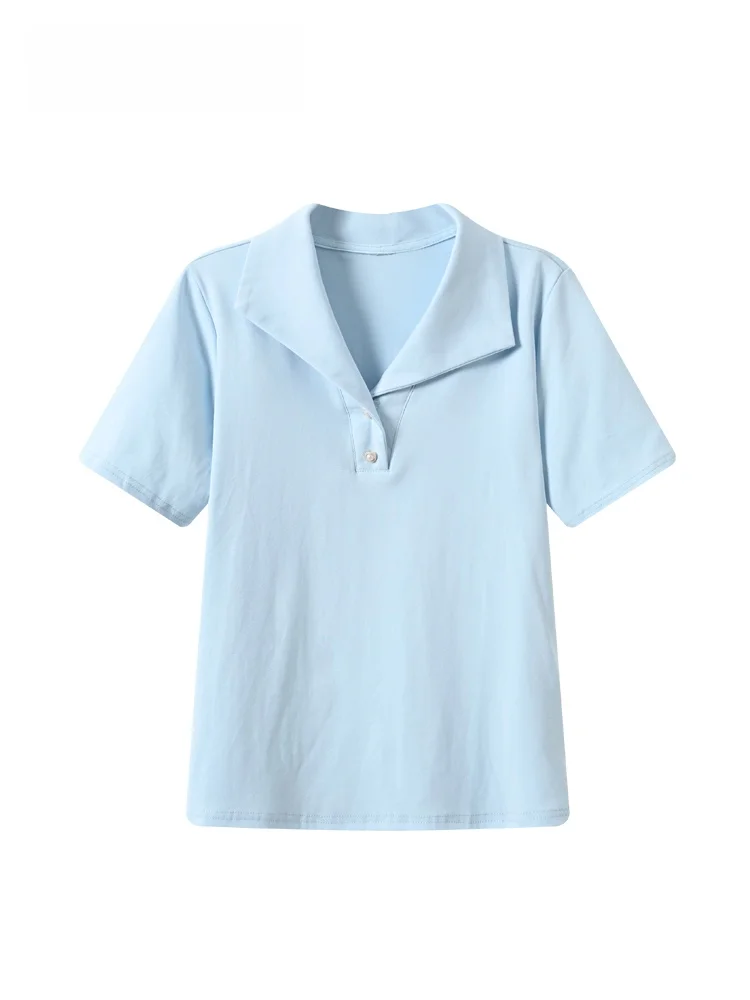 Fashionable Short Sleeve T-Shirt for Women Summer New Style plus Size Cotton Polyester Blend Turn-down Collar Trendy Top
Fashionable Short Sleeve T-Shirt for Women Summer New Style plus Size Cotton Polyester Blend Turn-down Collar Trendy Top