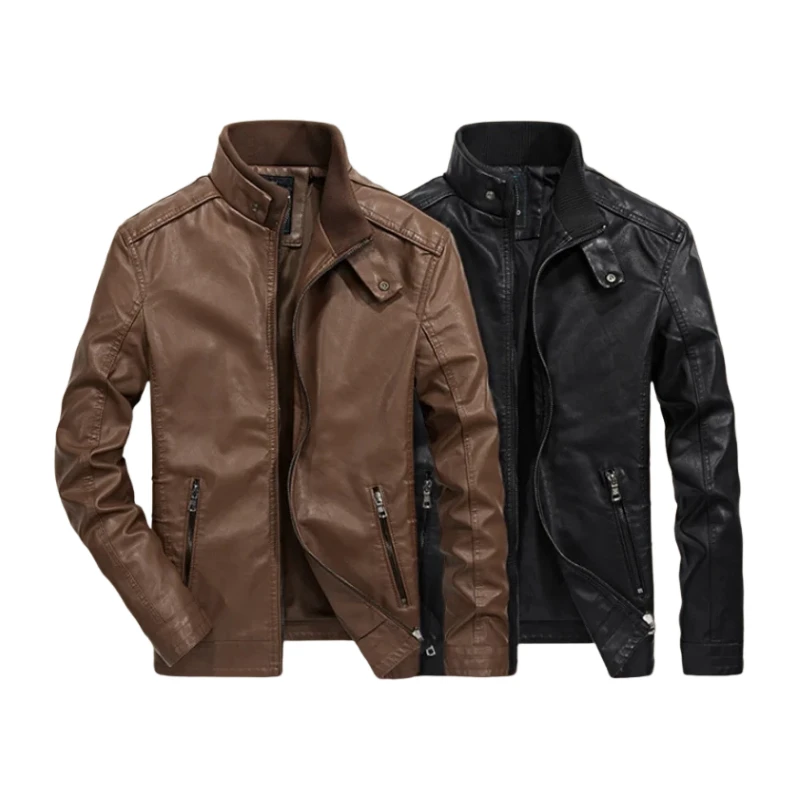 Trendy Men Motorcycle Leahter Jacket New Mens Clothing Spring Moto Pu Leather Jacket Male Stand Collar Casual Windbreaker 
Trendy Men Motorcycle Leahter Jacket New Mens Clothing Spring Moto Pu Leather Jacket Male Stand Collar Casual Windbreaker
