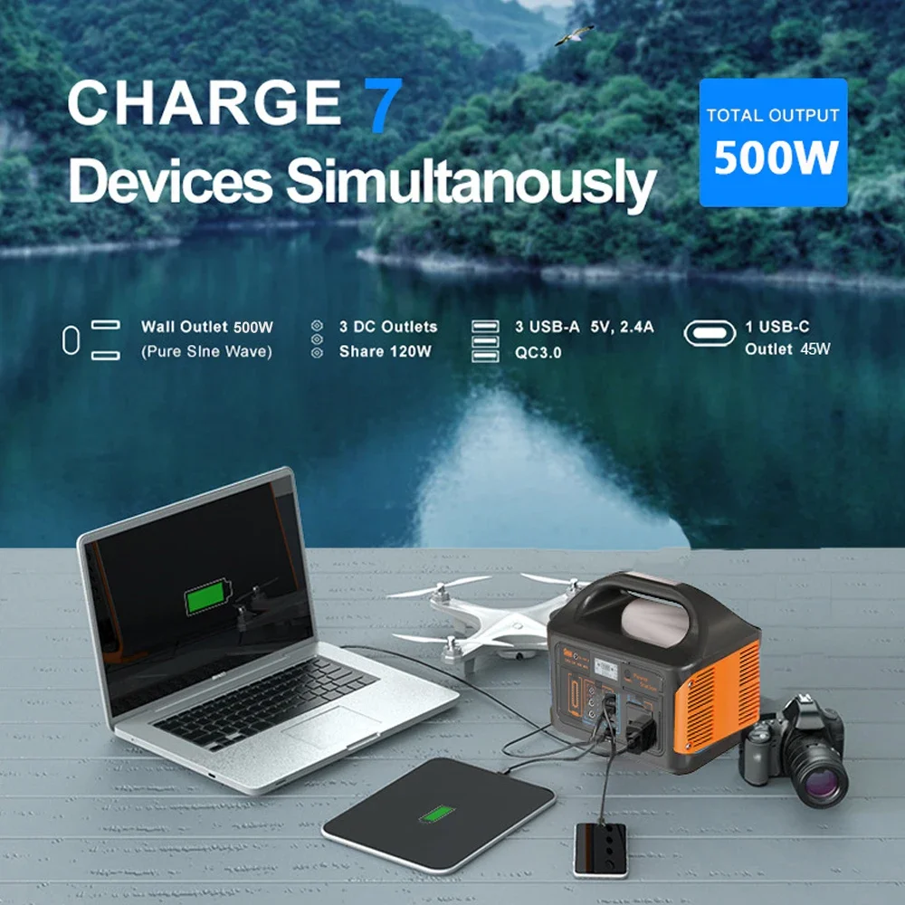 300W 500W Portable Power Station 460Wh Solar Generator 110V 220V Camping Solar Charging Station Emergency Energy Storage Supply
300W 500W Portable Power Station 460Wh Solar Generator 110V 220V Camping Solar Charging Station Emergency Energy Storage Supply