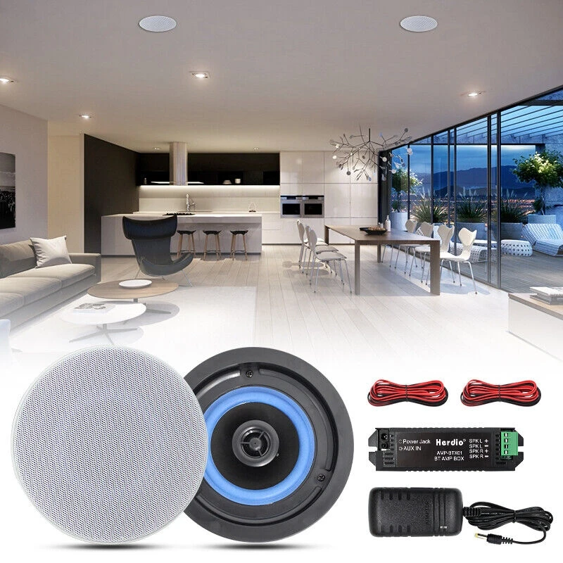 Herdio 2PCS 4" 160W Ceiling Bluetooth Speakers Indoor Flush Mount Wall Speaker Complete Amplifier Kit For Home Theater Bathroom
Herdio 2PCS 4" 160W Ceiling Bluetooth Speakers Indoor Flush Mount Wall Speaker Complete Amplifier Kit For Home Theater Bathroom