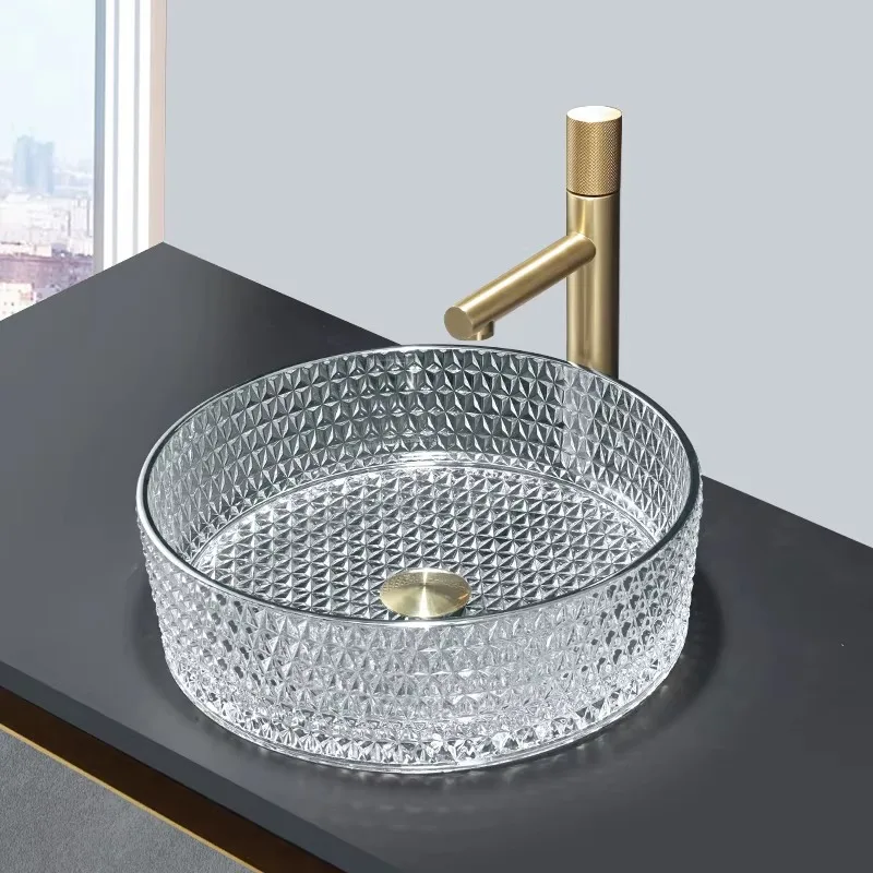 Роскошная раковина из хрустального стекла для ванной комнаты, круглая красочная алмазная сосуд, художественная раковина из закаленного стекла
Роскошная раковина из хрустального стекла для ванной комнаты, круглая красочная алмазная сосуд, художественная раковина из закаленного стекла
