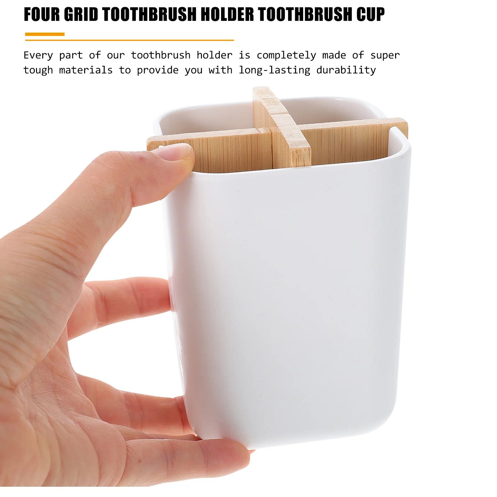 Bamboo Mouthwash Cup Toothbrush Storage Bathroom Accessory Wooden Holder with Four Compartments Pure Makeup
Bamboo Mouthwash Cup Toothbrush Storage Bathroom Accessory Wooden Holder with Four Compartments Pure Makeup