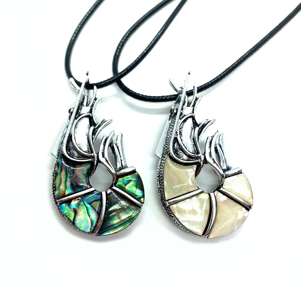 Natural Abalone Shell Pendant Necklace Carved Shrimp Shape Charms with Adjustable Rope Chain Jewelry 1pc For Woman/man Gift
Natural Abalone Shell Pendant Necklace Carved Shrimp Shape Charms with Adjustable Rope Chain Jewelry 1pc For Woman/man Gift