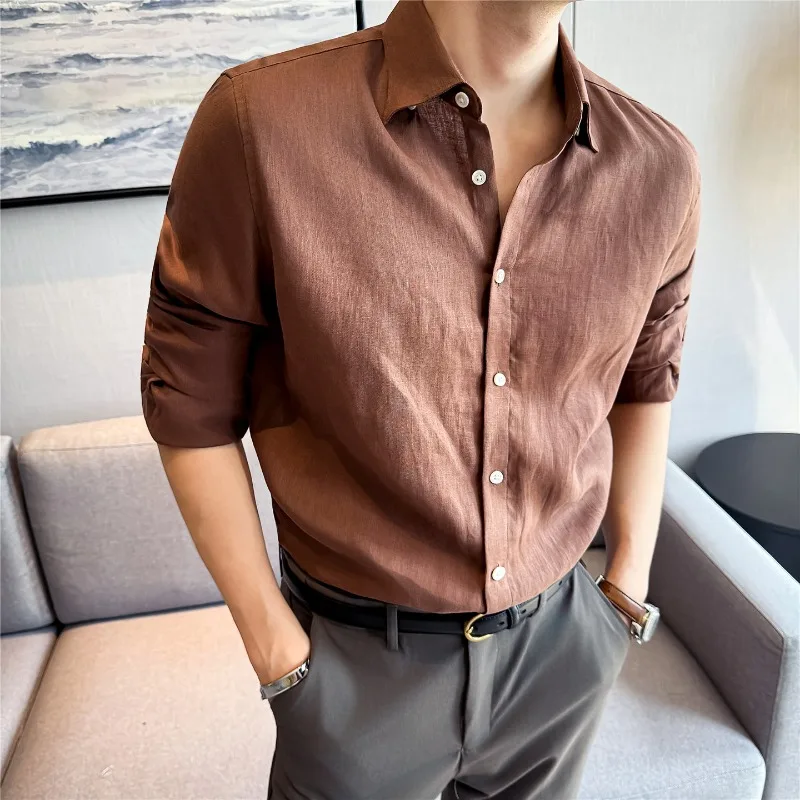 100% Linen Long Sleeve Shirt Men Band Collar Solid Summer Loose Fit Casual Business Old Money Fashion
100% Linen Long Sleeve Shirt Men Band Collar Solid Summer Loose Fit Casual Business Old Money Fashion