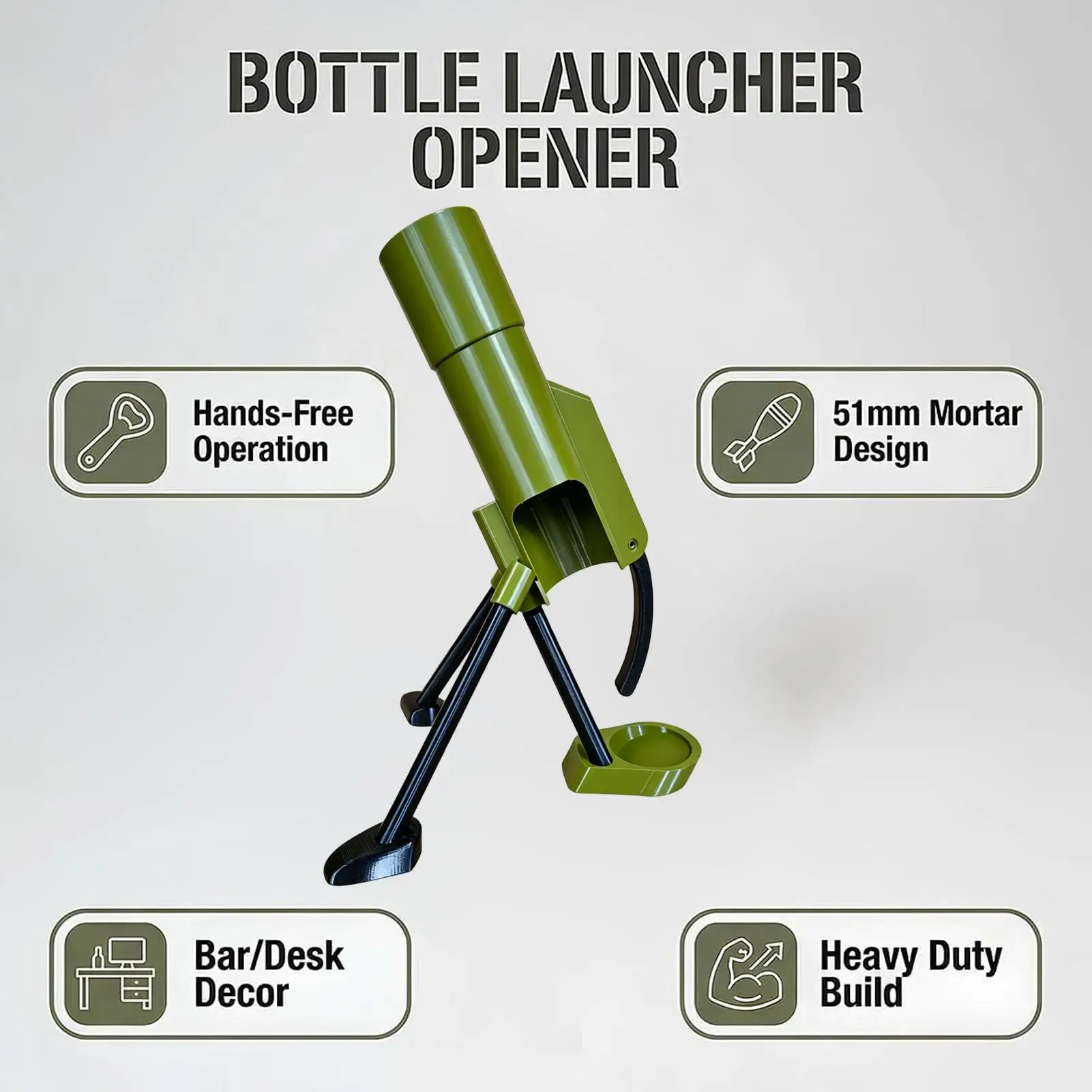 Mortar Bottle Opener Portable Heavy-Duty Automatic Novelty Launcher Portable Bottle Opener for Party Home House Bars Office
Mortar Bottle Opener Portable Heavy-Duty Automatic Novelty Launcher Portable Bottle Opener for Party Home House Bars Office