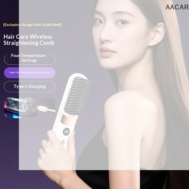 Hair Straightener Brush With LCD Display Cordless USB Charging Straightener Portable Mini Straightening Brush For Home Travel
Hair Straightener Brush With LCD Display Cordless USB Charging Straightener Portable Mini Straightening Brush For Home Travel