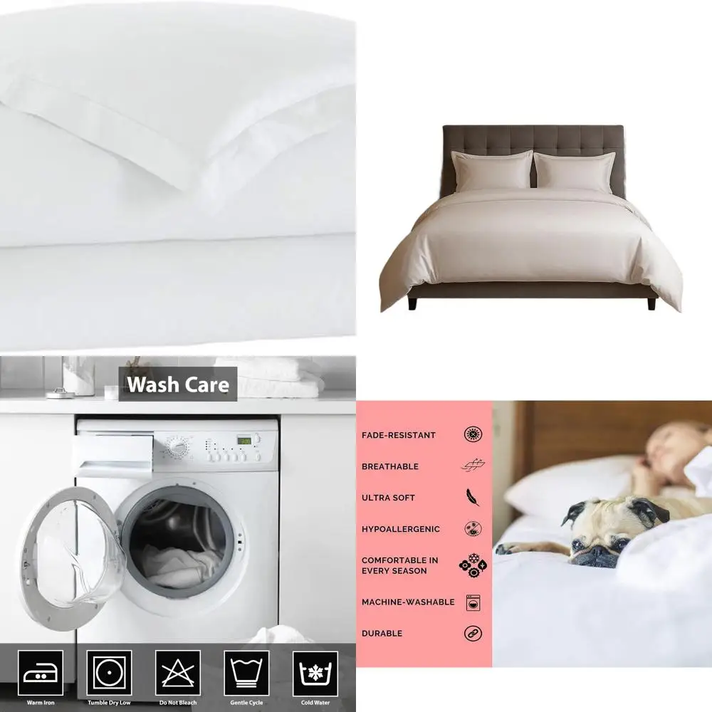 Queen Size 1000TC Egyptian Cotton Duvet Cover Set - Breathable, Soft, Zippered with Corner Ties, Sateen Weave, White
Queen Size 1000TC Egyptian Cotton Duvet Cover Set - Breathable, Soft, Zippered with Corner Ties, Sateen Weave, White