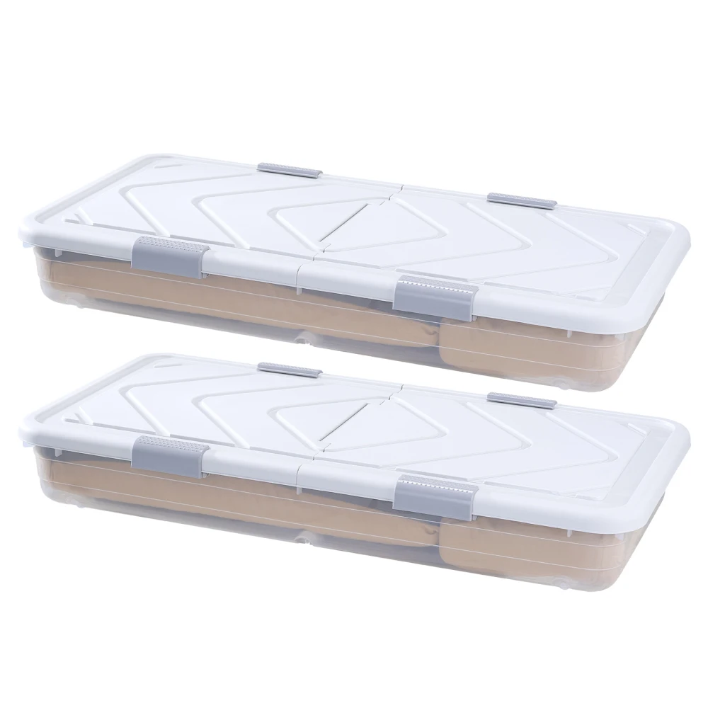 2 Pack Rolling Under Bed Storage With Wheels 39.8x20.1x5.9 Inch Stackable Plastic Storage Organizer Lockable Casters For Clothes Shoes Toys Bedroom Closet
2 Pack Rolling Under Bed Storage With Wheels 39.8x20.1x5.9 Inch Stackable Plastic Storage Organizer Lockable Casters For Clothes Shoes Toys Bedroom Closet