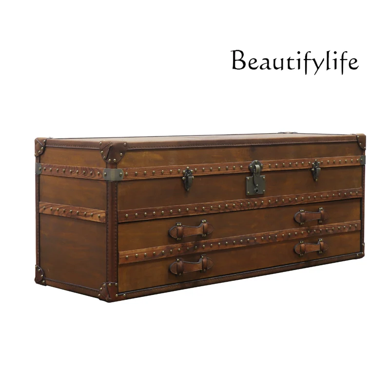American TV cabinet retro and old industrial wind leather bedside cabinet box storage living room creative furniture
American TV cabinet retro and old industrial wind leather bedside cabinet box storage living room creative furniture