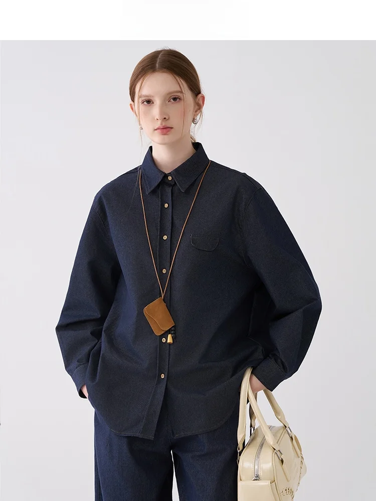 Свободная повседневная синяя джинсовая куртка оверсайз с длинными рукавами для женщин, осень 2025, новая модель в американском ретро-стиле Jiujiu
Свободная повседневная синяя джинсовая куртка оверсайз с длинными рукавами для женщин, осень 2025, новая модель в американском ретро-стиле Jiujiu