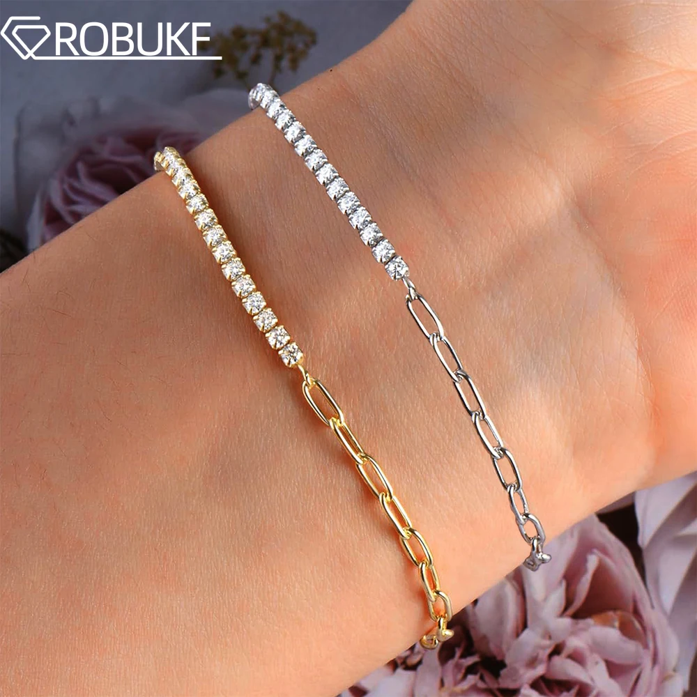 2/5mm Half Moissanite Tennis Bracelet for Women Lab Diamond Certificate S925 Silver Wedding Stacking Paperclip Classic Bracelets
2/5mm Half Moissanite Tennis Bracelet for Women Lab Diamond Certificate S925 Silver Wedding Stacking Paperclip Classic Bracelets