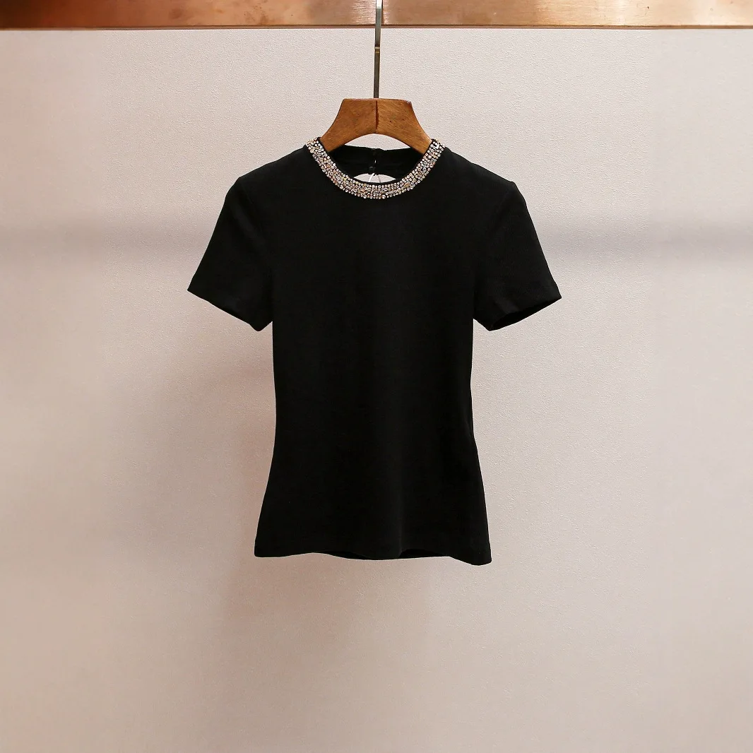 MaSandeS Sli Simple Bal Casual Versatile Knitwear Sparkling Rhinestone Spring Summer New Arrival Women's Faion
MaSandeS Sli Simple Bal Casual Versatile Knitwear Sparkling Rhinestone Spring Summer New Arrival Women's Faion